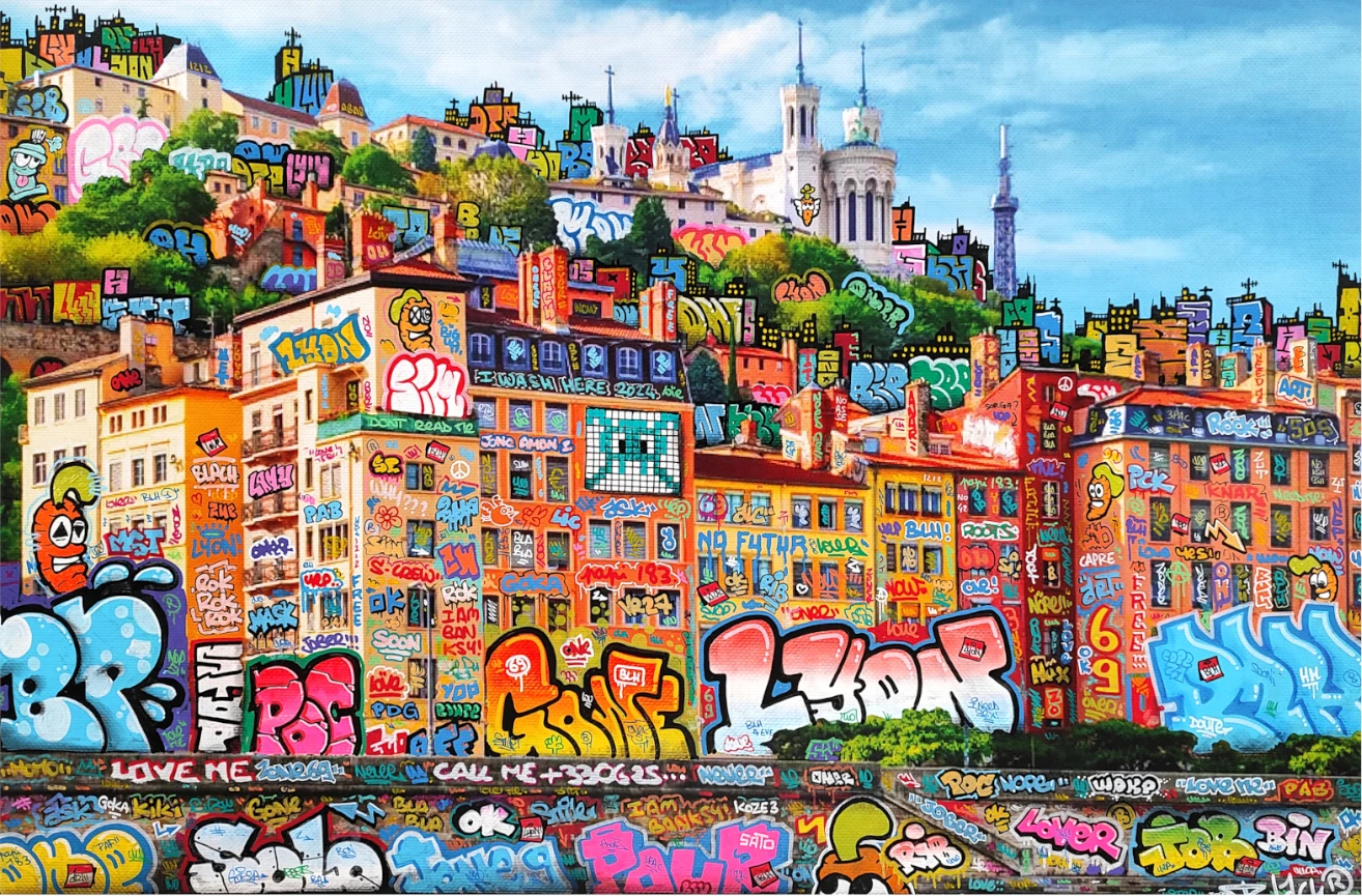 tableau street art moderne artiste BLACH Lyon
