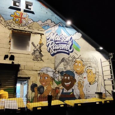 Fresque geante graffiti max le tagueur maison ravenel sebastien lagrue phoenix initiative