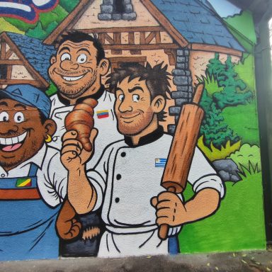 La team de fou Fresque geante graffiti max le tagueur maison ravenel sebastien lagrue phoenix initiative