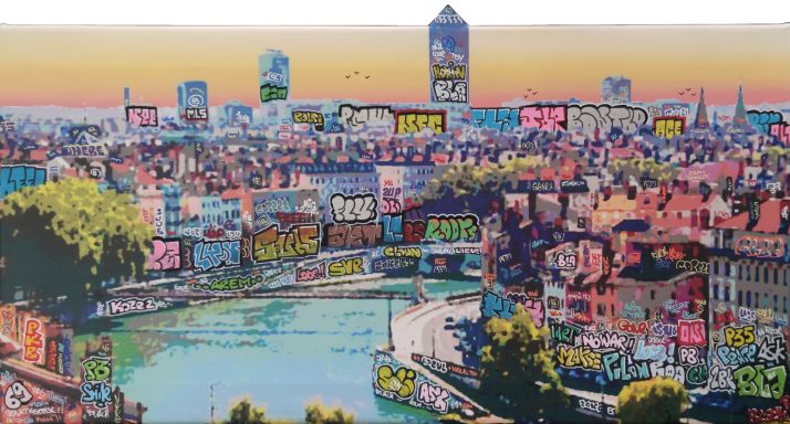 Tableau Lyon Streetart graffiti OL 69 rhone pardieu lyon art galerie d'art lyon achat 