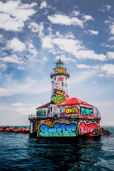 Tableau Phare Graffiti streetart lighthouse